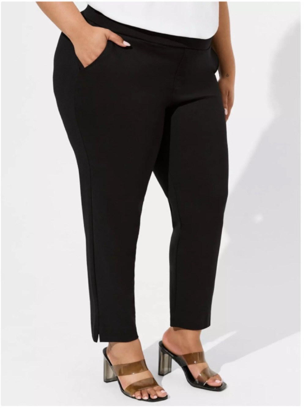 Torrid Black Ponte Pull-On Taper Pants Size 2X NWT Officecore Boardroom Chic